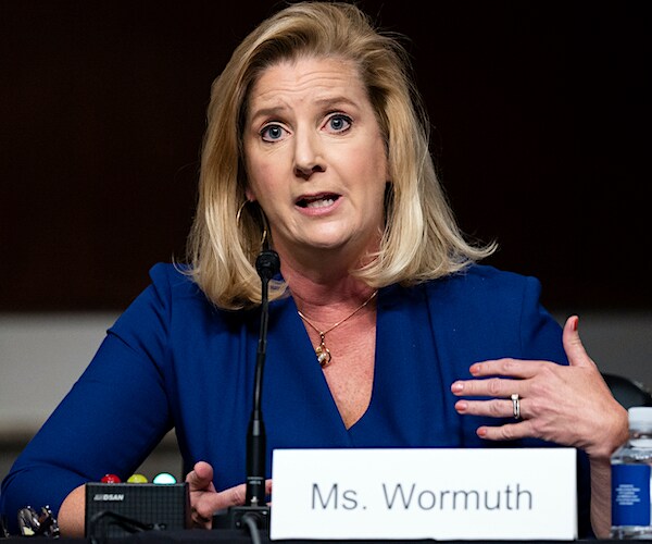 christine wormuth speaks during a senate armed services committee hearing
