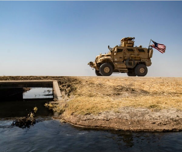 us military vehicle patrols in syria in kurdish controlled hasakeh province