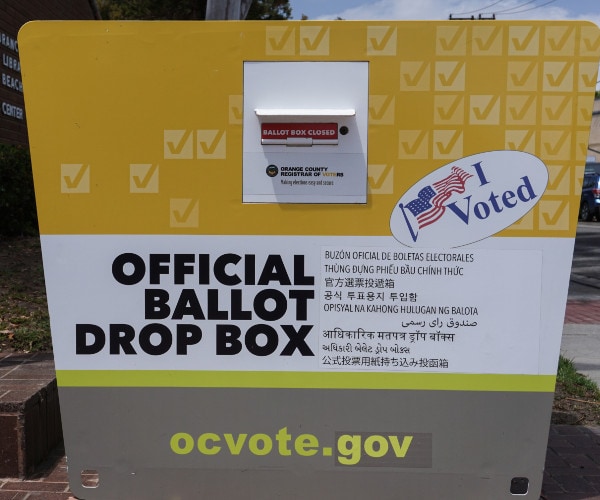 voter polling drop box in the golden state of the united states  
