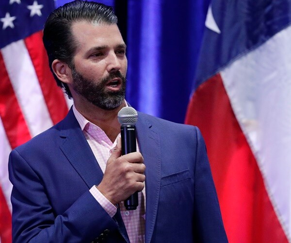 donald trump jr. speaks to a crowd