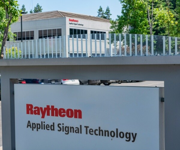 Raytheon Applied Signal Technology sign near Silicon Valley office

