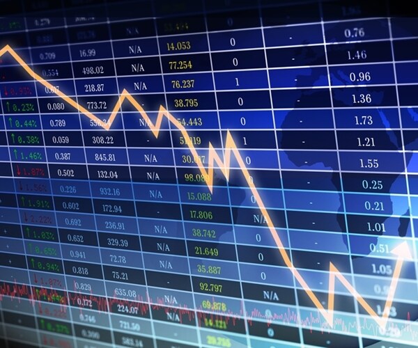 chart and graph of falling stock prices