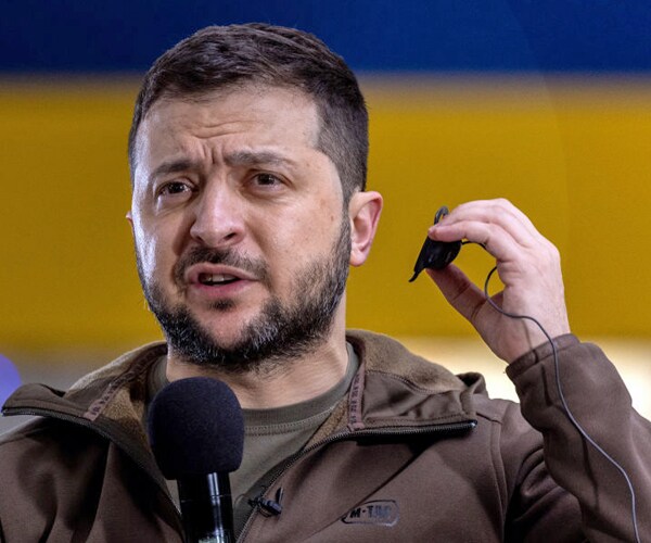 ukrainian president volodymyr zelensky answers questions at a press conference april 23