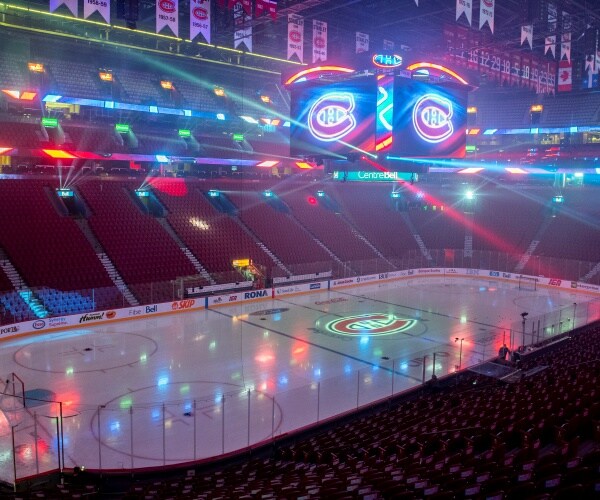 An empty Bell Centre is viewed in Montreal 