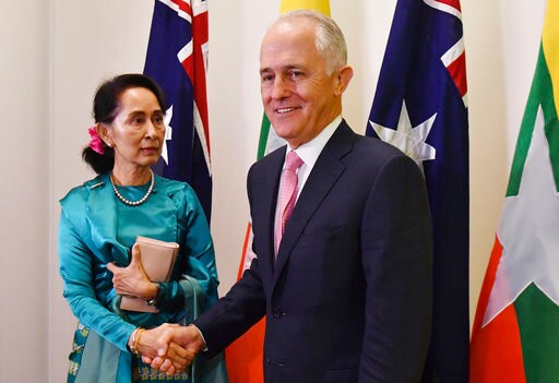 Myanmar Leader Welcomed to Australian Parliament House
