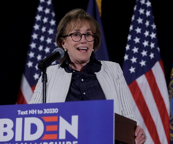 valerie biden owens speaks into mic