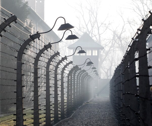 the former auschwitz-birkenau nazi death camp in poland