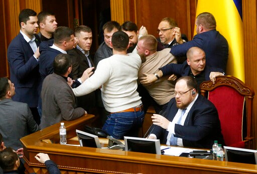 Brawl Breaks out as Ukraine's Lawmakers Debate  Land Reform