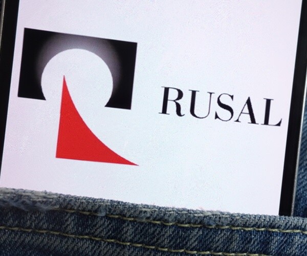 rusal corporate logo symbol emblem on a computer screen