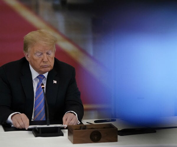 President Donald Trump participates in a meeting of the American Workforce Policy Advisory Board in Washington