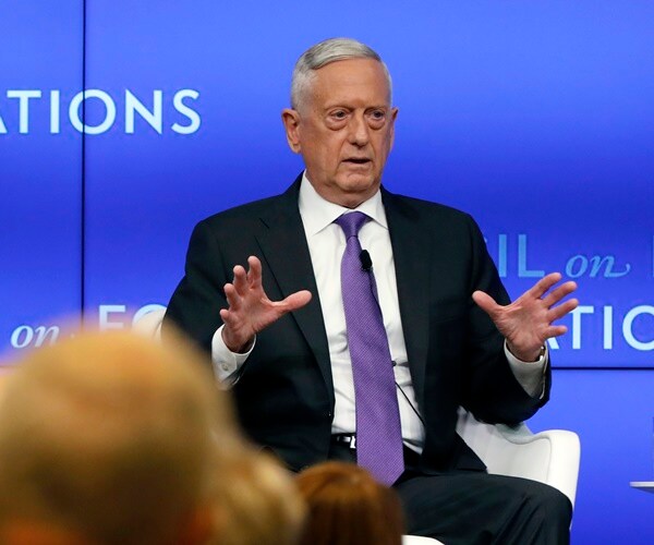 general jim mattis speaks on stage