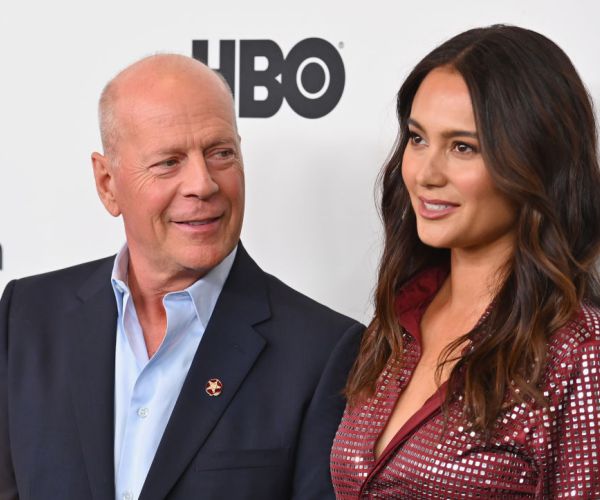 Bruce Willis looks at wife Emma Heming Willis