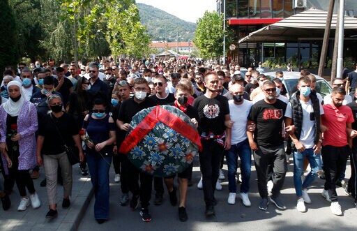N Macedonia March Honors Victims in COVID-19 Hospital Fire