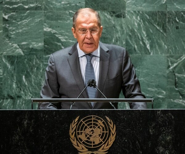 Sergey Lavrov addresses the 76th Session of the U.N. General Assembly at U.N. headquarters in NYC