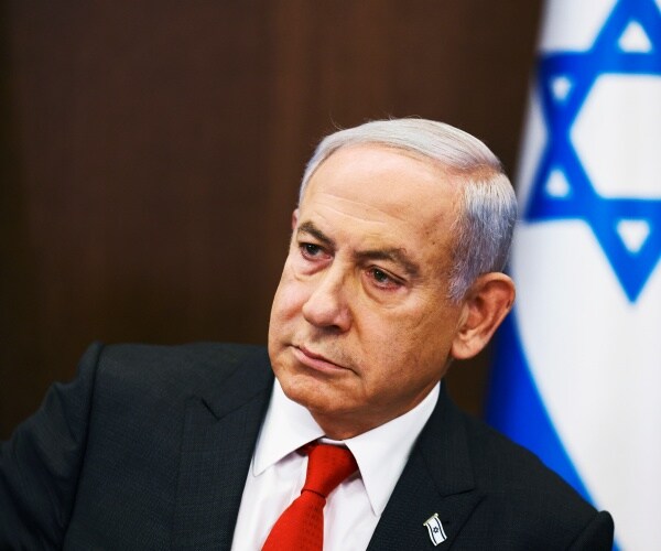 benjamin netanyahu looks on