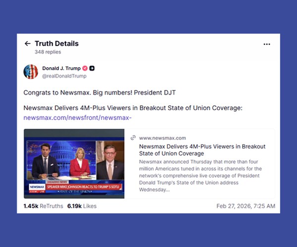 screenshot of donald trump's truth social post