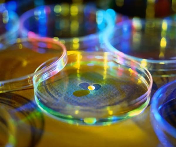 petri dishes with bacteria