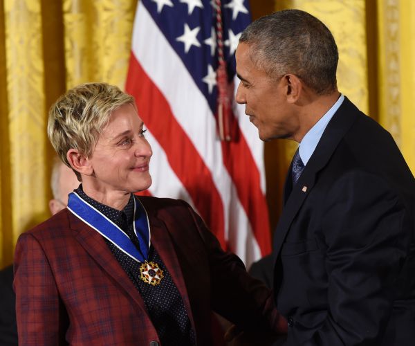 Ellen DeGeneres ID at the White House Before Medal of Honor