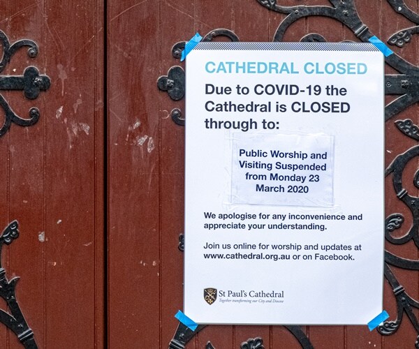 a church is closed in melbourne, in the state of victoria, australia.