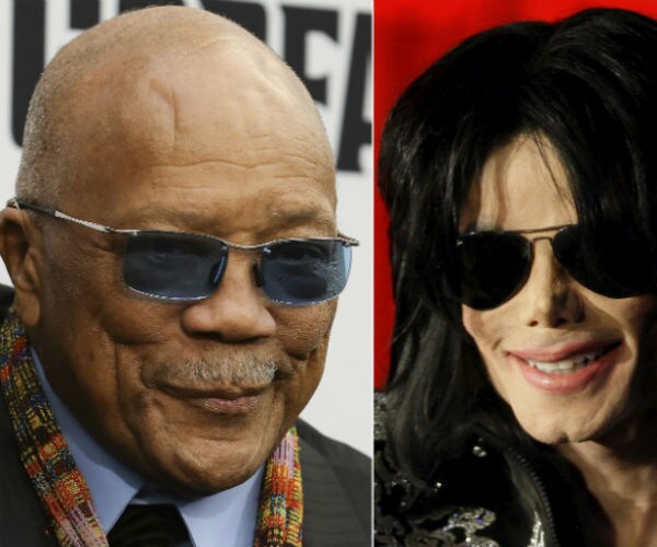 quincy jones is shown on the left and michael jackson on the right