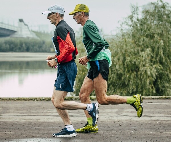 two old men running