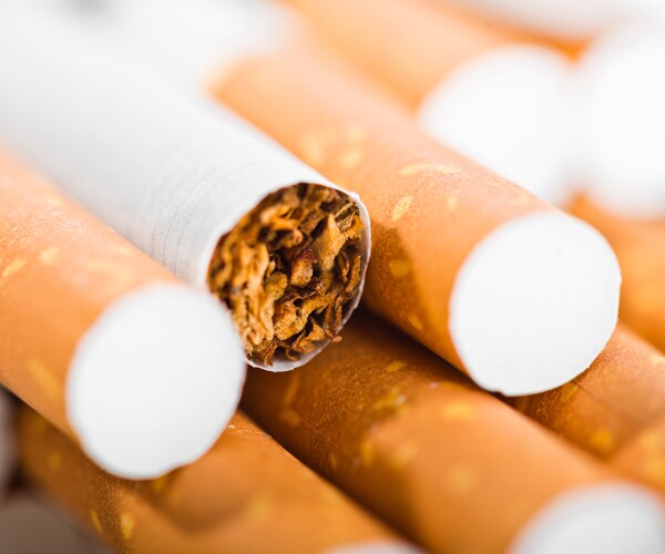 a pile of cigarettes