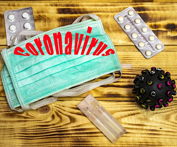 coronavirus preparation kit illustration