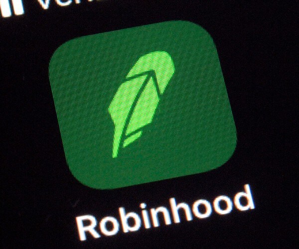 a smart phone screen displays the robinhood application icon