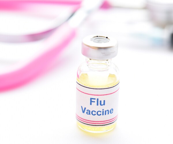 a vial of flu vaccine