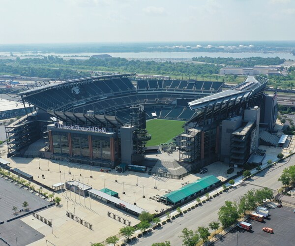 an aerial view of lincoln financial field in philadelphia 