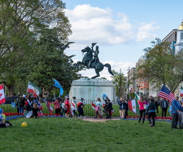 united states capital protest and or demonstration in support of regime change in a nation of the middle east 