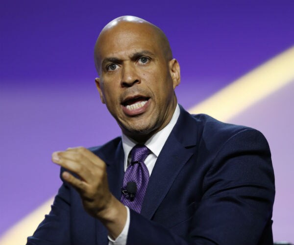 Democratic presidential candidate, Sen. Cory Booker speaks during a candidates forum in Detroit. 