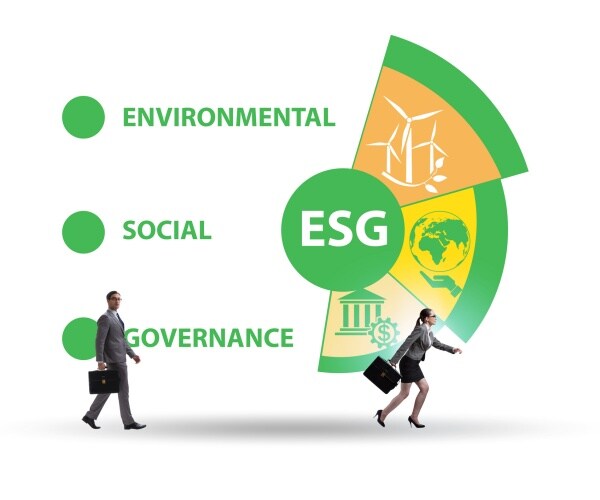 esg concept as the environmental and social governance with businessman