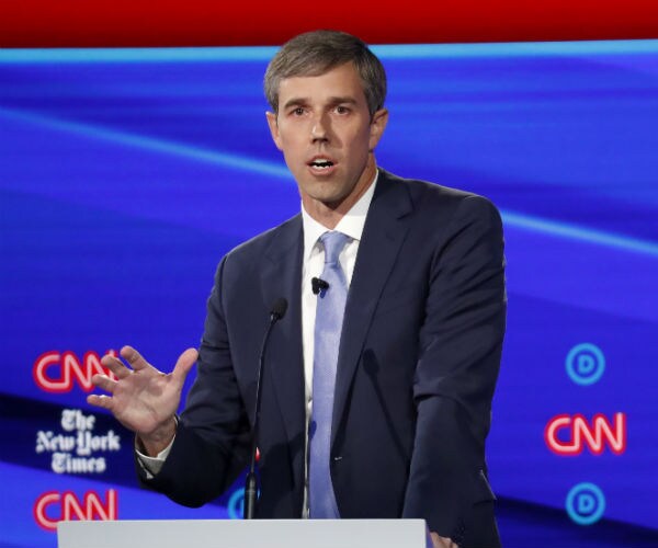 former rexas Rep. Beto O'Rourke participates in a democratic presidential primary debate in ohio