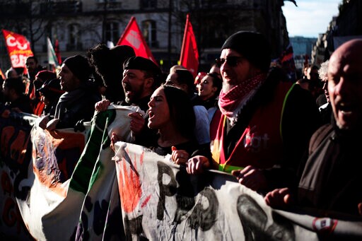 New Street Protests in France amid Pension Strikes