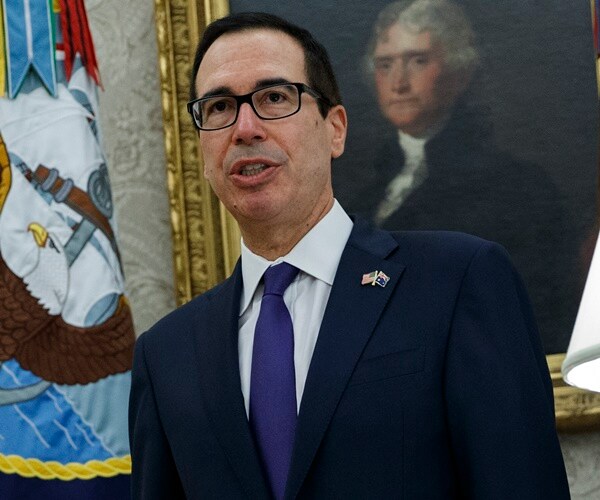 steve mnuchin speaks in the  oval office at the white house