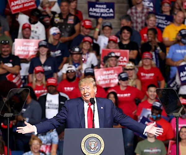 president donald trump speaks to his tulsa rally