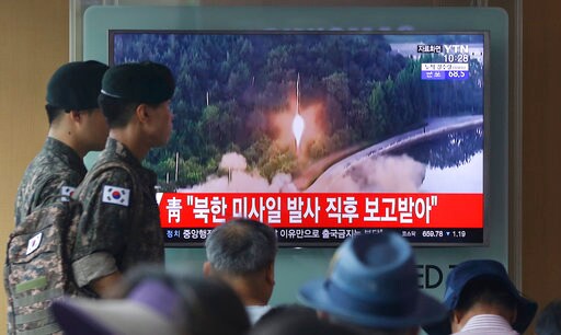 The Latest: Missile Likely Landed in Japanese Economic Zone