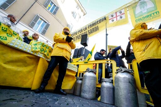 Sardinian Shepherds Pour Milk on Roads to Protest low Prices