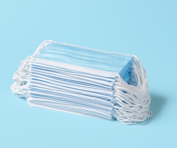 a pile of disposable masks