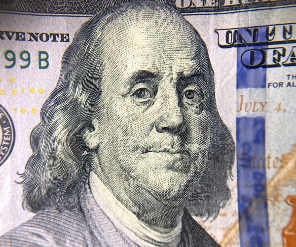 Benjamin Franklin on a $100 bill