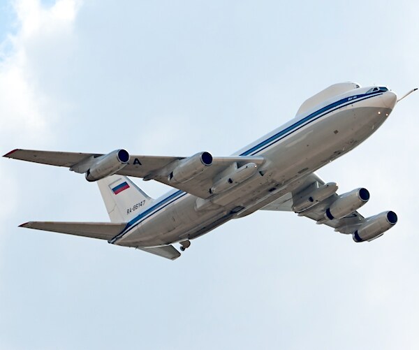 Ilyushin-80 Maxdome command and control aircraft flies during the celebration of the centenary of Russian Air Force