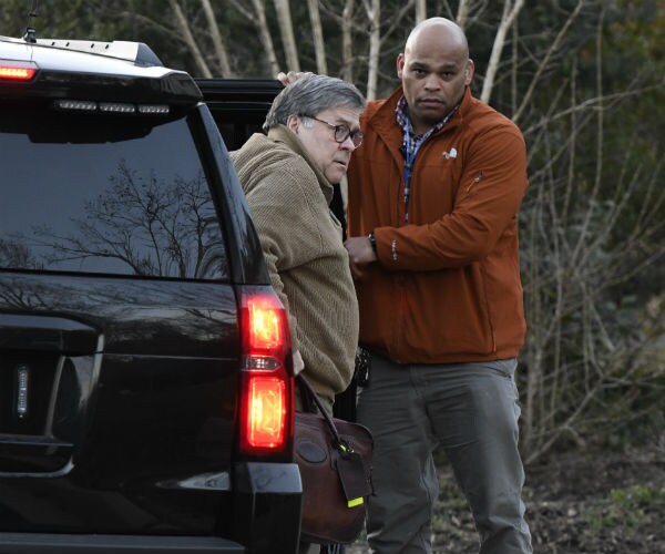 attorney general william barr arriving at his home in virginia