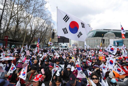 SKorean Supporters of Arrested Ex-president Protest in Seoul
