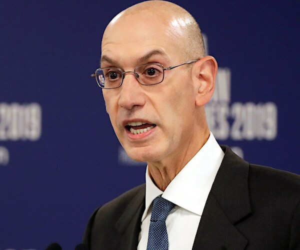 nba commissioner adam silver speaks during a news conference