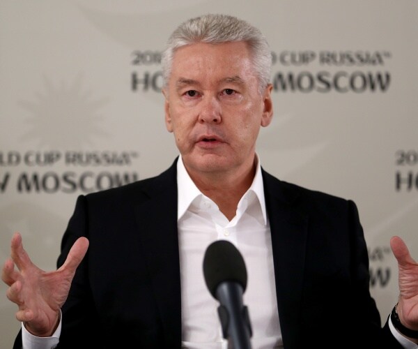 sergey sobyanin gestures while speaking