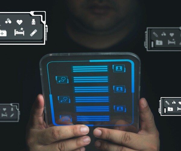 man looking at screen for health advice