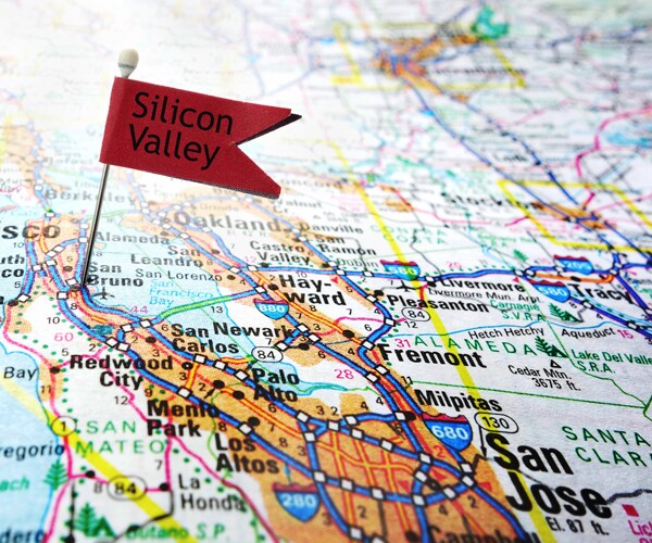 A map showing Silicon Valley