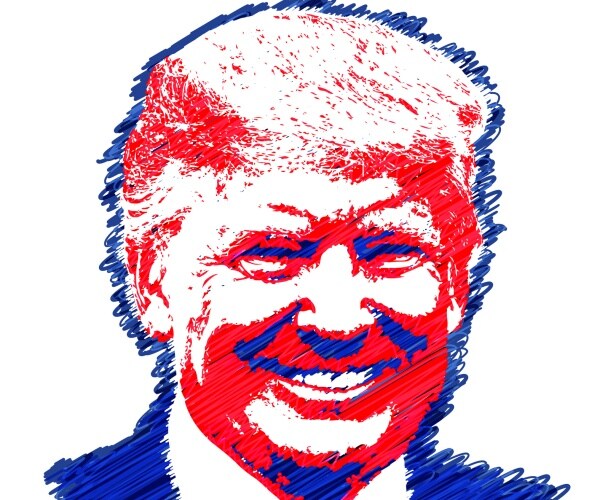 smiling trump scribble art marker pen illustration