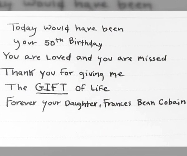 Kurt Cobain's Daughter, Frances Bean, Pens Note to Late Father